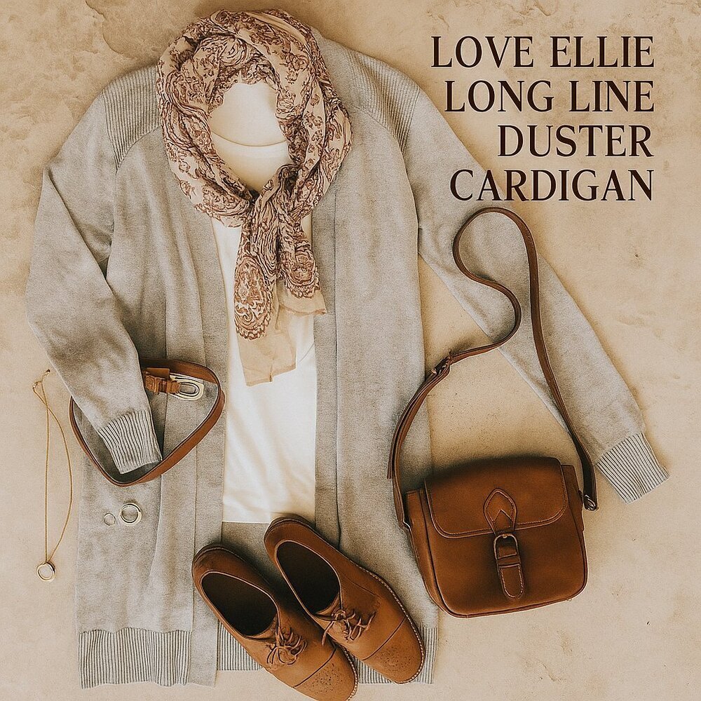 Love Ellie Gray Longline Open Front Duster Cardigan Size L NWOT - Picture 14 of 14